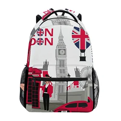 Image of London Symbols Backpack Students Shoulder Bags Travel Bag College School Backpacks for Men and Women