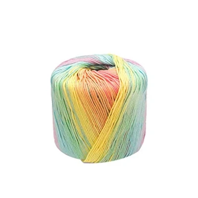 Image of Healifty 1 Roll Crochet Yarn Knitting Cotton Gradient Kaleidoscope for DIY Hats Sweater Scarf Gloves Light Rainbow
