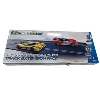 Image of Scalextric C8526 Track Extension Pack 4 Straights 1:32 Scale Accessory , Black