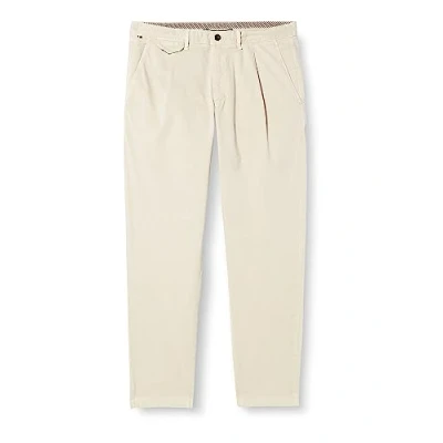 Image of Tommy Hilfiger Men Chelsea Chino Premium Trousers, Beige (Bleached Stone), 33W / 32L