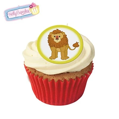 Image of Holly Cupcakes 24 Fabulous Pre Cut Edible Wafer Cake Toppers: Wizard of Oz Cowardly Lion