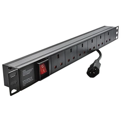 Image of Eagle 6 Way UK Horizontal Socket 19&quot; PDU to C14 Plug