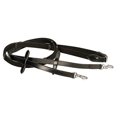 Image of Harry&#039;s Horse Reins, webbing, clip closure Full Black