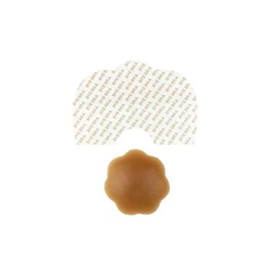Image of Bye Bra Adhesive Breast Lift Tapes, Stickers, Boob Tape, Cleavage Enhancement Size: D F with Reusable Dark Silicone Nipple Covers 3 Single use Pairs Brown