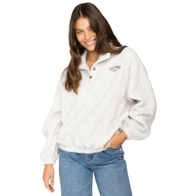 Image of Billabong RUN THE ROAD Sweatshirt, Women&#039;s, Size: Small, White cap