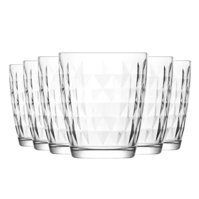 Image of LAV 12x Clear 340ml Artemis Tumbler Glasses Stemless Kitchen Water Whiskey Wine Gin Juice Cocktail Drinking Glass Set