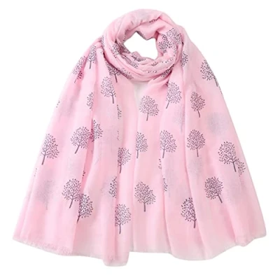Image of London Scarfs Mulberry Tree Celebrity Designer Scarf Women s Shawl Wrap Ladies Long (Pink Without Stitched)