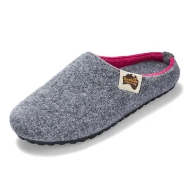 Image of Gumbies Outback Indoor &amp; Outdoor Slippers, Easy Slip On House Shoes with Recycled Materials, Ideas for Gift Giving Men Women, Grey Pink, UK 3