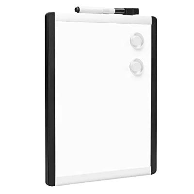 Image of Amazon Basics Magnetic Dry Erase Board, plastic/aluminium frame, White, 21.6 cm x 28