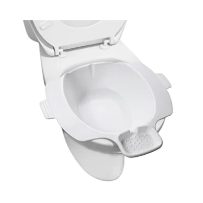 Image of PEPE Sitz Bath for Toilet, Bidet Bowl Toilet Seat, Portable Hemorrhoids, Basin, Over Bowl, White Postpartum