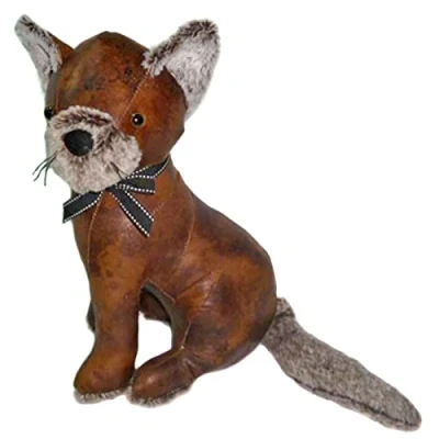 Image of lesser and pavey LP46918 Faux Leather Cat Design Doorstop Brown Door Stop