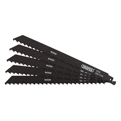 Image of Draper Reciprocating Saw Blades for Wood and Plastic Cutting, 225mm, 3tpi (Pack of 5)
