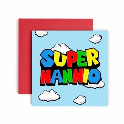 Image of Huxters Birthday Cards for Women Super Nanny Happy Card Birthday, Mother’s Day with Lovely Red Envelope Funny (Nanny)
