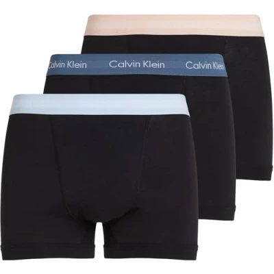Image of Calvin Klein Men’s 3 Pack Trunks, Multicolor (B Vint Ind, Mln Frenzy, H Blue Wbs), S