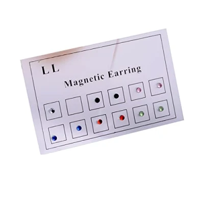 Image of 12Pcs Magnetic Crystal Stud Earrings Face Clip Non Piercing Nose Lip Ring on Cubic Zirconia Tragus for Women Men Jewelry, Metal crystal,