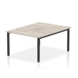 Image of Evolve Plus 1200mm B2B 2 Person Bench Desk Grey Oak Top Black Frame