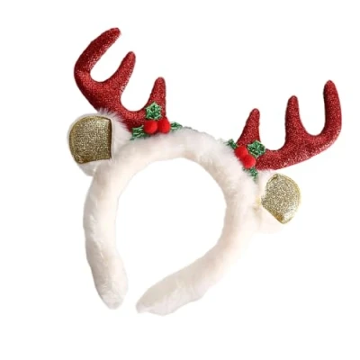 Image of Ldabrye Christmas Headbands decorations Glitter Mistletoe Headband Headwear Party Props Karaoke Holiday Parties for Kids Women Men