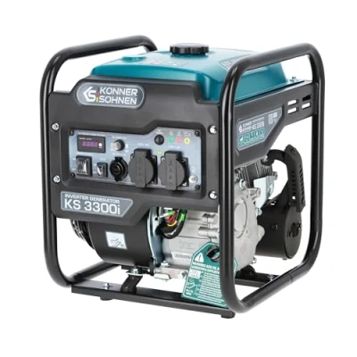 Image of Könner &amp; Söhnen KS 3300i petrol inverter generator. Max. power 3300 W, 2xSchuko 230 V, LED display, copper winding, overload and short circuit protection, EURO V