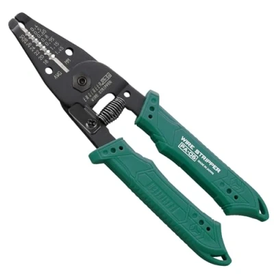 Image of Precision Wire Strippers for Thin Gauge Wire, Professional Grade, Super Sharp Carbon Steel Jaws. Made in Japan. ENGINEER pa 06, Green, 17.5 x 5.2 1.2 centimetres