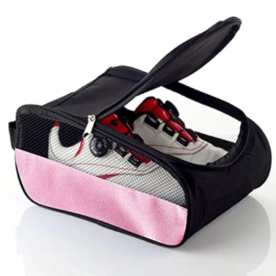 Image of Getfitsoo Golf Shoe Bag, Shoes Bags Men/Women Outdoor Zippered Carrier with Ventilation Sport Bag Travel Bags, Light Pink, Common