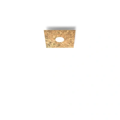 Image of Square Lifestyle Metal Surface Mounted Ceiling Light Vintage Gold Finish, 1x GX53