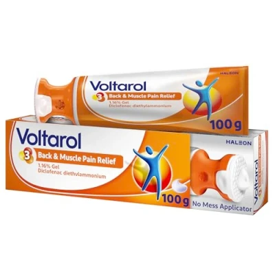 Image of Voltarol Back &amp; Muscle Pain Relief 1.16% Gel with No Mess Applicator, for Joint Relief, suitable Knee Neck Pain, 100g