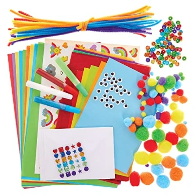 Image of Baker Ross FX618 Rainbow Colours Bumper Craft Pack of 1, Arts and Crafts Essentials for Kids