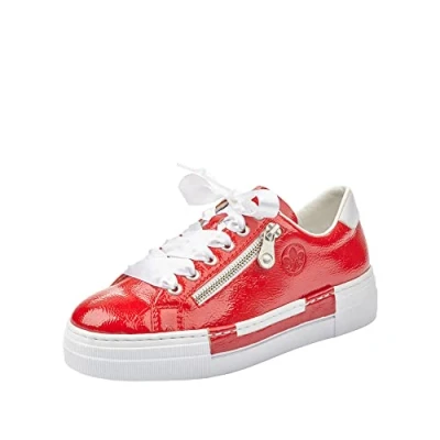 Image of Rieker Women’s Frühjahr/Sommer N49c2 Low Top Sneakers, Red (Flamme/Weiss/ 33 33), 7.5 UK