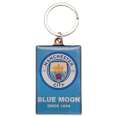 Image of Official MANCHESTER CITY FC Blue Moon Keyring In Velvet Gift Bag