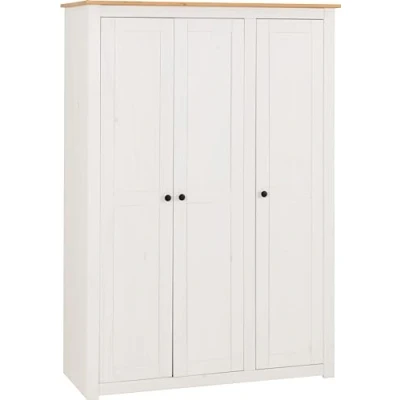Image of Seconique Wardrobe, Engineered Wood, White/Natural Wax, W 1180mm x D 500mm H 1715mm