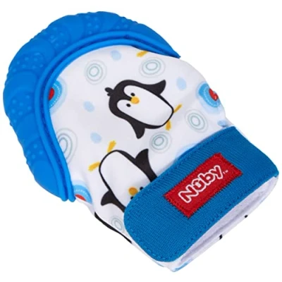 Image of Nûby Happy Hands ID6804BLUE Teething Glove 3M+ Blue