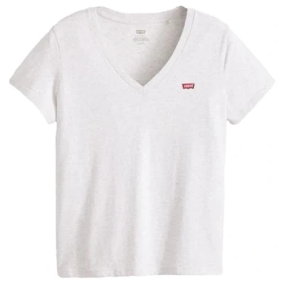 Image of Levi&#039;s Perfect V NECK Print Tshirt, Women&#039;s, Size: Small, Orbit heather gray