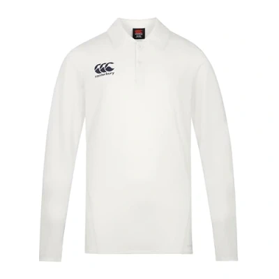 Image of Canterbury Men&#039;s Cricket Performance Long Sleeve Polo Shirt, Cream M