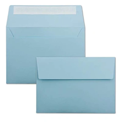 Image of Neuser Colourful, self Adhesive C6 envelopes, 162 mm x 114 50 Umschläge Light Blue