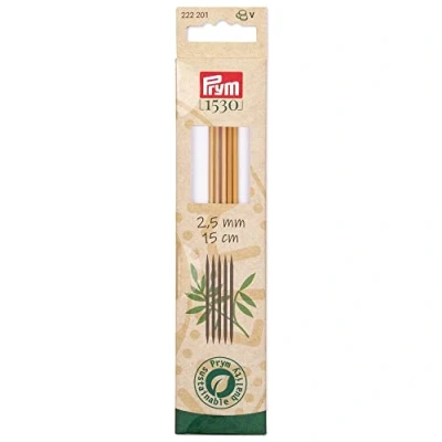 Image of Prym 1530 Double Pointed Bamboo (15cm, 2.50mm) Needle 1 Unit
