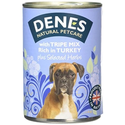 Image of Denes Complete Adult Wet Dog Food Tripe and Turkey, 12 x 400 g