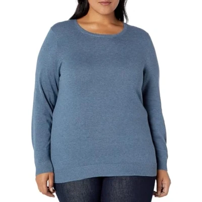 Image of Amazon Essentials Women&#039;s Long Sleeve Lightweight Crewneck Jumper (Available in Plus Size), Blue, XXL