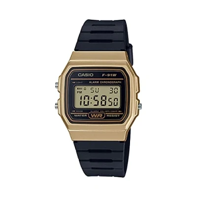 Image of Casio Unisex 31.00mm Quartz Watch with LCD Digital dial and Black Rubber Strap F 91WM 9AEF