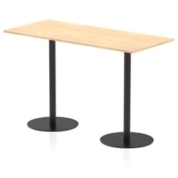 Image of Italia 1800 x 800mm Poseur Rectangular Table Maple Top 1145mm High Black Leg