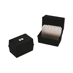 Image of Q Connect Card Index Box 203 x 127mm Black Ref KF10020