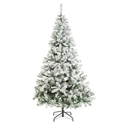 Image of Habitat 7ft Snow Covered Christmas Tree Green