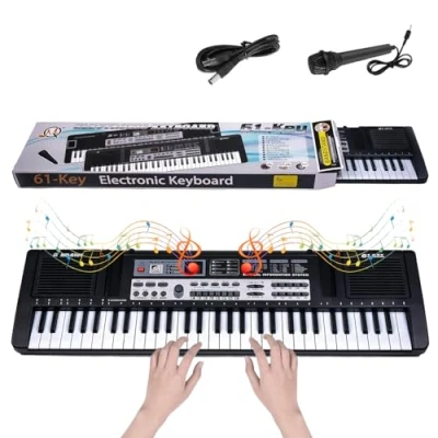 Image of Blendra 61 Keys Keyboard Piano,Built In Speaker,Electric for Beignners with 16 Tones 10 Rhythms 6 Demos,Kids Piano Keyboard(MQ6121)