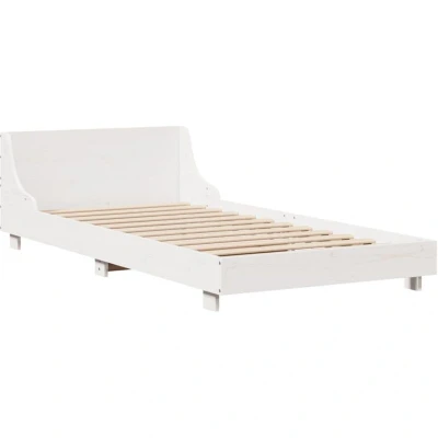 Image of vidaXL Bed Frame without Mattress White 90x190 cm Single Solid Wood Pine
