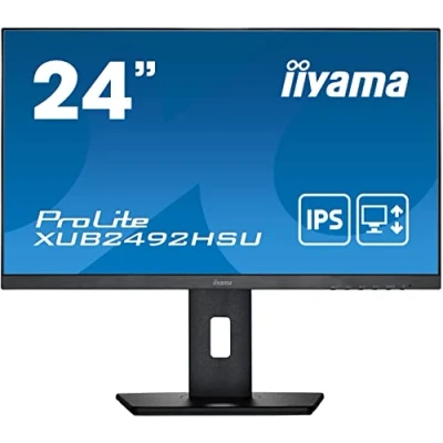 Image of iiyama XUB2492HSU B5 24 Inch IPS LCD with Slim Bezel, 4ms, Full HD 1920x1080,1x HDMI,1 x DisplayPort, 1 VGA, 2 USB, 2W Speakers, 150 mm HA Stand
