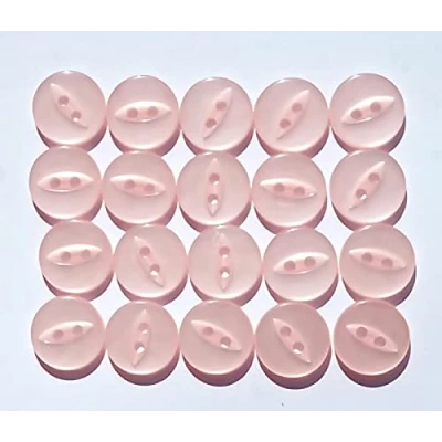 Image of HolmeCraft Pack of 20 Pink fisheye Baby Buttons 14mm