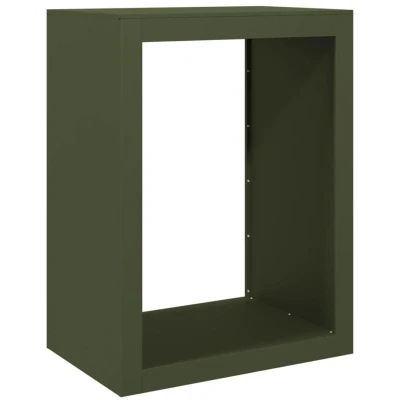 Image of vidaXL Firewood Rack Green 60x40x80 cm Steel