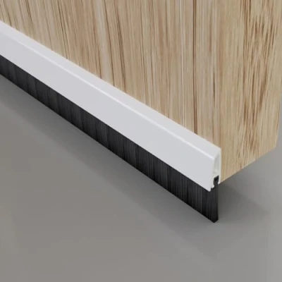 Image of STORMGUARD 02SR0720914W White 914 mm Draught Excluder Cover Clip Bottom Door Brush Seal, 914mm / 36inches Long