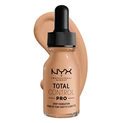 Image of NYX Professional Makeup Total Control Pro Drop Foundation, Precise Dosage, Customised and Buildable Coverage, Vegan Formula, True to Skin Finish, 13 ml, Shade: Natural