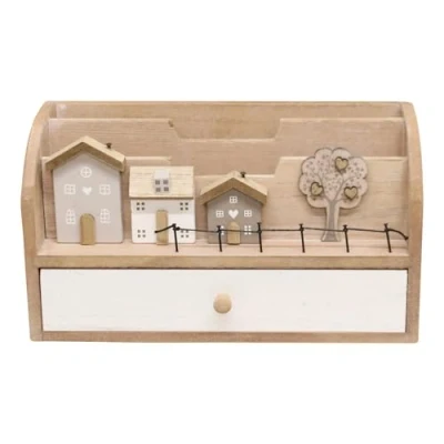 Image of Sifcon International plc Wooden Houses Design Letter Rack