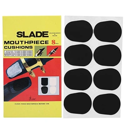 Image of 8Pcs Mouthpiece Cushion, 0.8mm/0.3mm/0.5mm Rubber Saxophone Sax Clarinet Patches Pads Cushions (Black)(0.8mm)